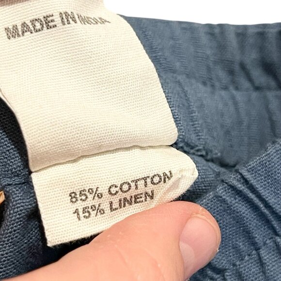 Fab NU Cotton‎ Linen Blend Blue Teal Cargo Tapered High Rise Pants Outdoors sz S - Picture 5 of 5